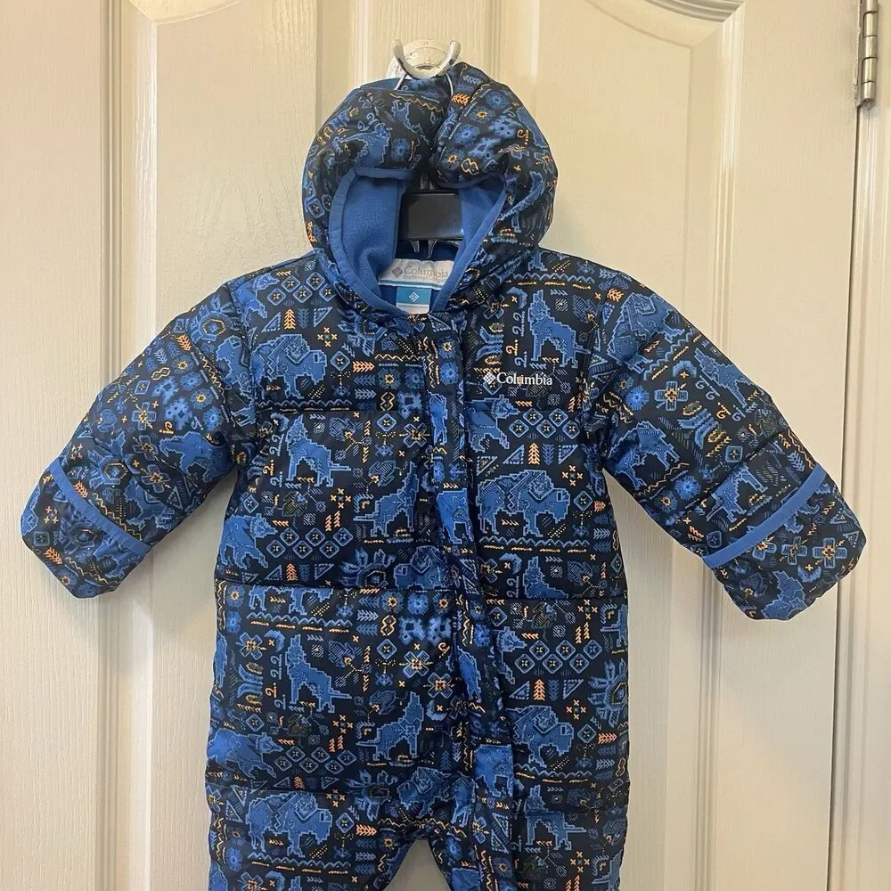 Columbia Infant Snuggly Bunny II Bunting Down Snowsuit Blue Boys 12-18 Months
